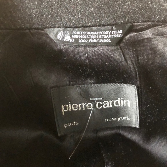 Black/Charcoal PIERRE CARDIN Men’s Wool Coat - Picture 4 of 12